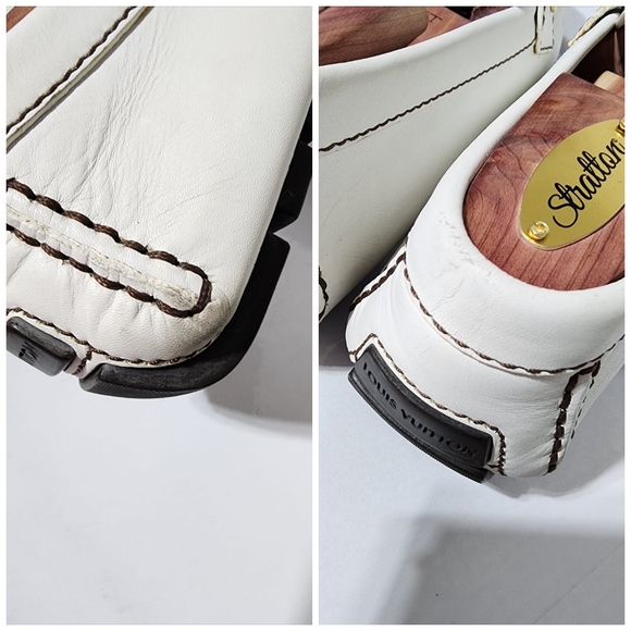 Louis Vuitton Leather Upper Moccasin Loafer White Size 8.5 - Picture 13 of 16